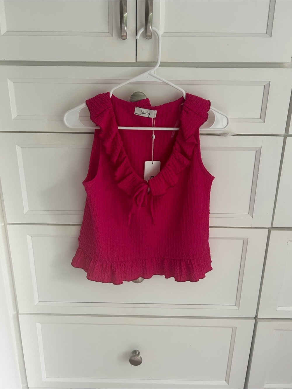 Sadie & Sage Hot Pink Ruffle Top